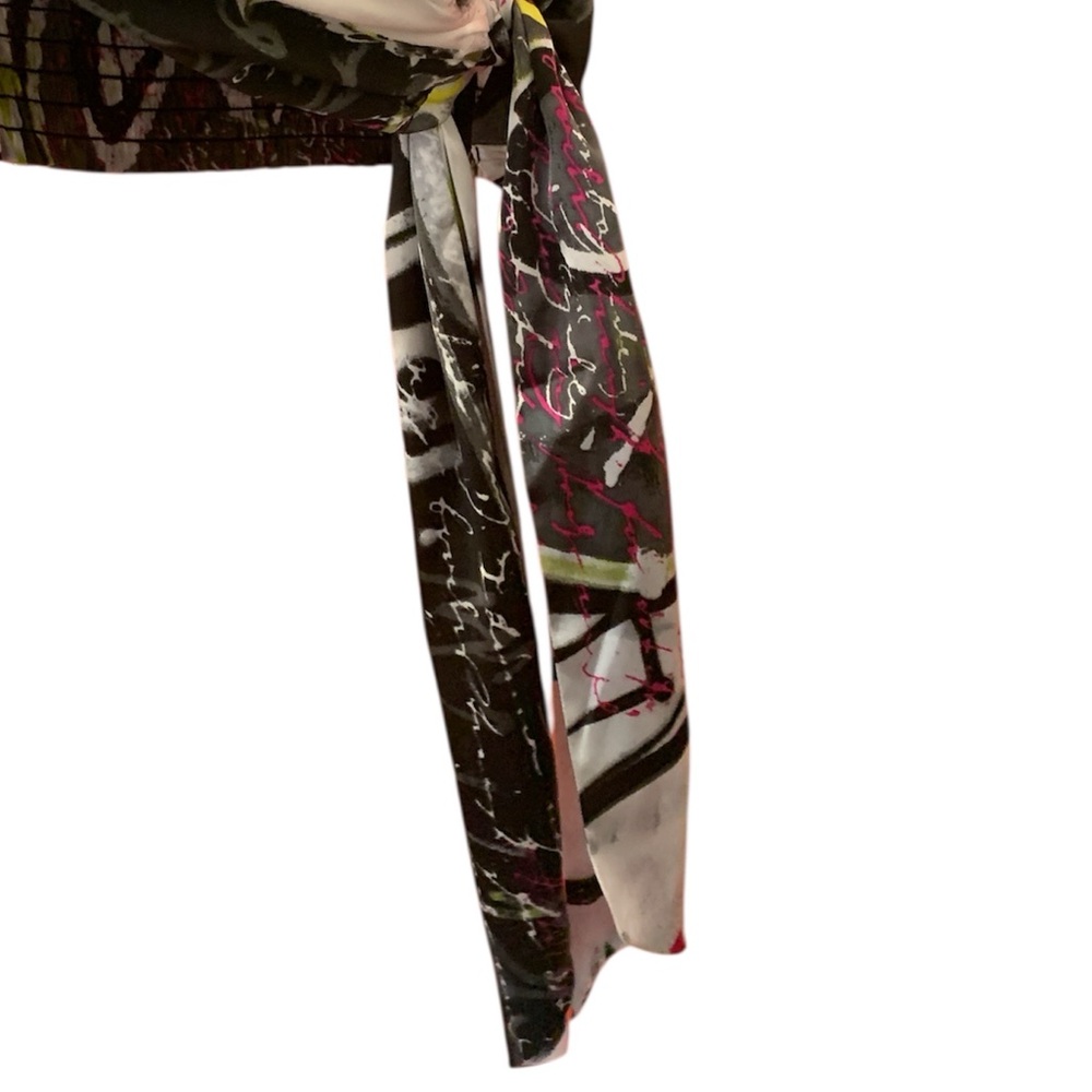 Gabrielle Union Abstract Print Dress with Tie Detail M - Picture 6 of 8